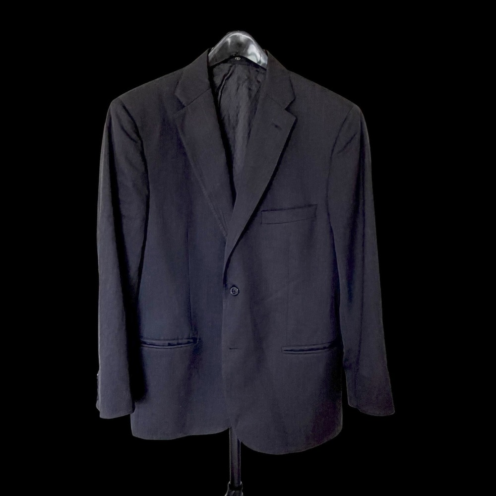 Valentino Mens Black Two Button Blazer Sport Coat Luxury‎ Tailored Suit Jacket